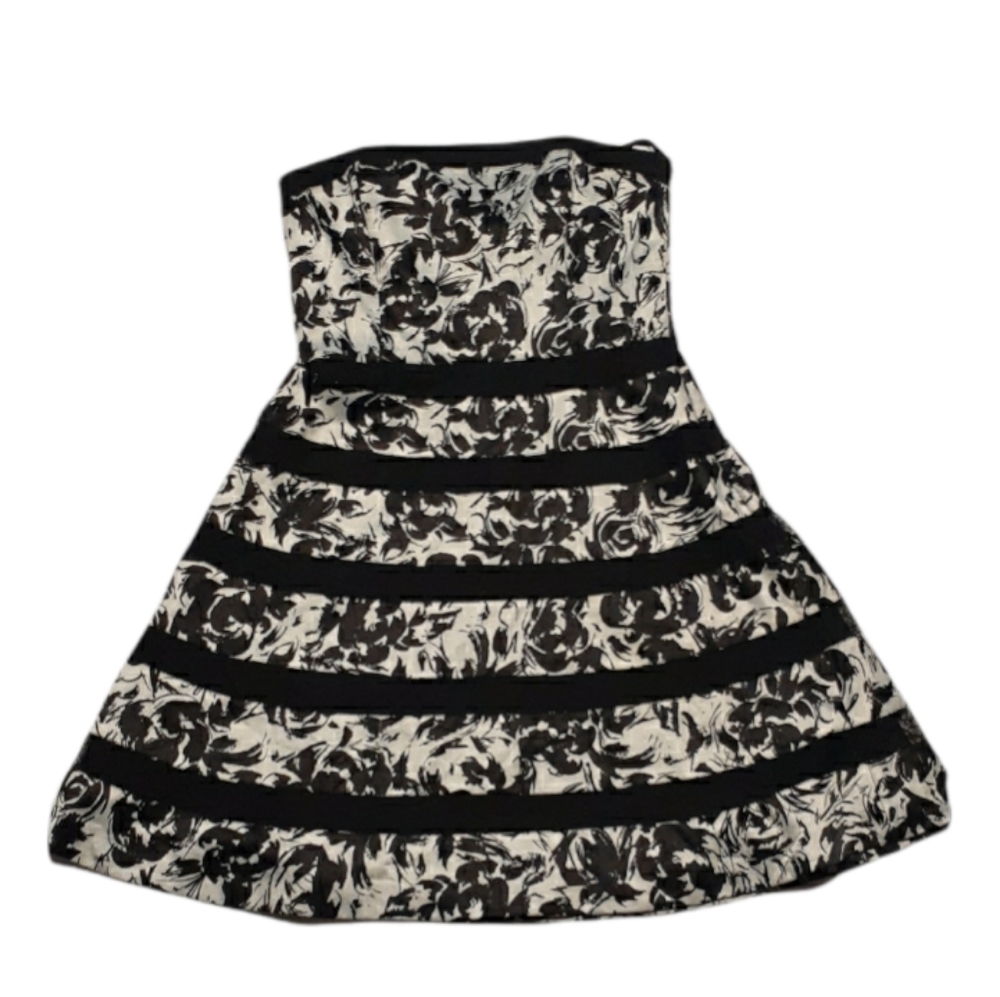 White House Black Market Strapless Lace Floral Dress WHBM